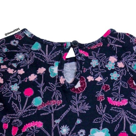 NWT Joe Fresh Blue/Pink Peplum Floral Print Dress - Picture 3 of 6